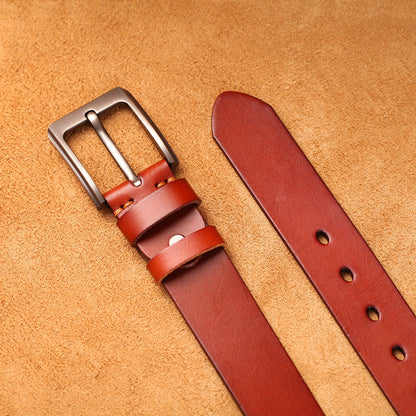 Men's Business Casual First Layer Cowhide Pin Buckle Belt