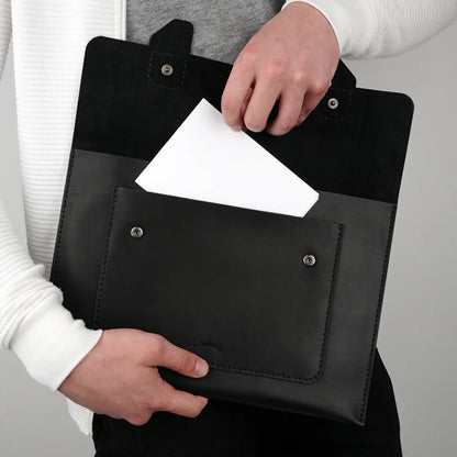 Folder Document Case –Black Genuine Calf Leather